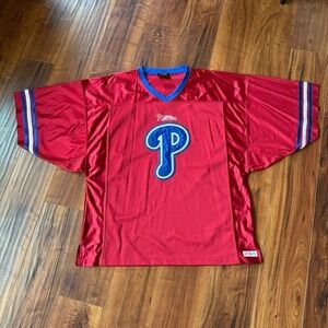 Philadelphia Phillies Stitches Athletic Gear Mesh Football Red Jersey‎ Mens XL